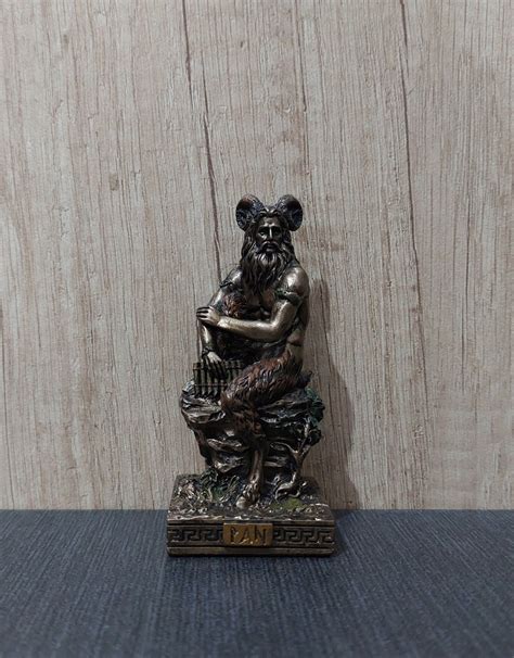 Satyr Pan Faun Nude Male Greek Mythology 3 34in 8 5cm Mini Size Statue Unique Details Bronze