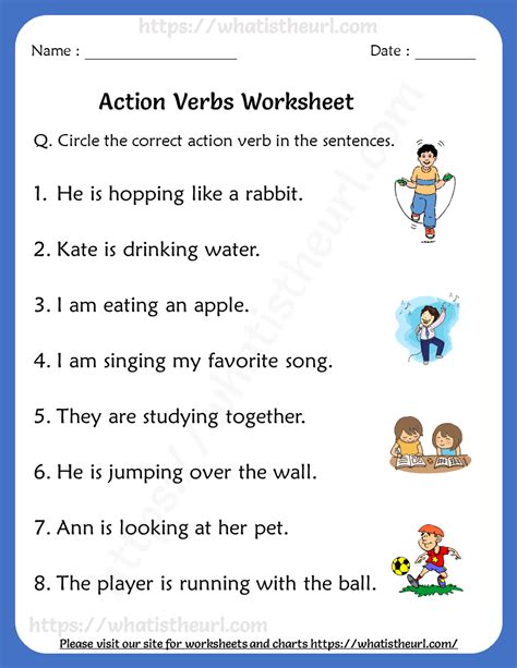 Grade 3 Action Worksheet