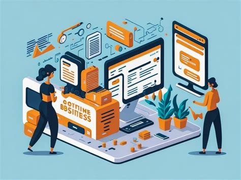 Premium Ai Image Online Buisness Flat Illustration