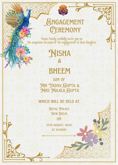 Engagement Ceremony Invitation Card Shaadi Vibes