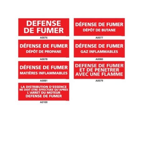 Panneau Defense De Fumer Danger Adh Sif Microns X Mm