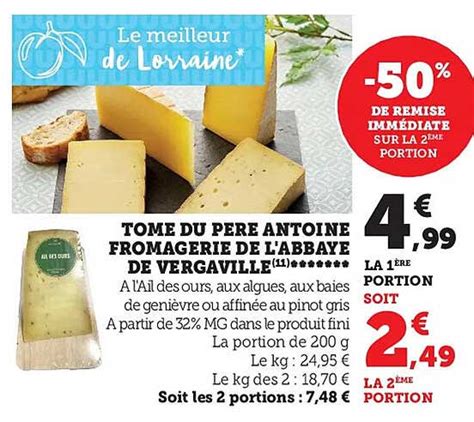 Promo Tome Du P Re Antoine Fromagerie De L Abbaye De Vergaville Chez