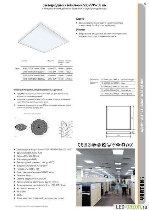 Varton светильники светодиодные схема подключения