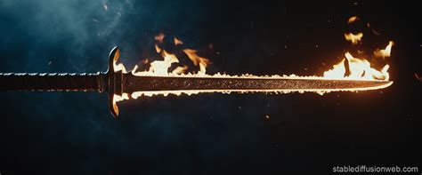 Legendary Fire Sword In Darkness Stable Diffusion Online