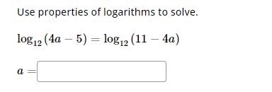Solved Use properties of logarithms to solve. | Chegg.com