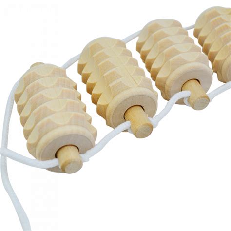 Массажер ленточный, роликовый, деревянный, МА3223