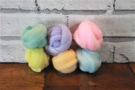 Wooly Buns Wool Roving Assortment 6 Piece Hand Dyed Sampler Etsy