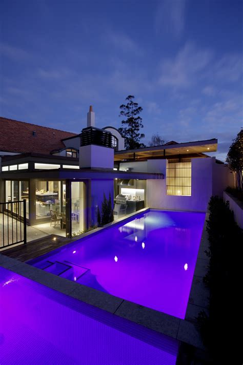 Outdoor entertaining room with new pool by… | Trends