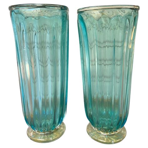 Pair Of Vases Toso Murano Glass 1980 At 1stdibs