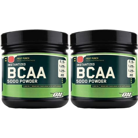 Kit 2X BCAA 5000 Powder - Fruit Punch 380g - Optimum Nutrition | OtimaNutri
