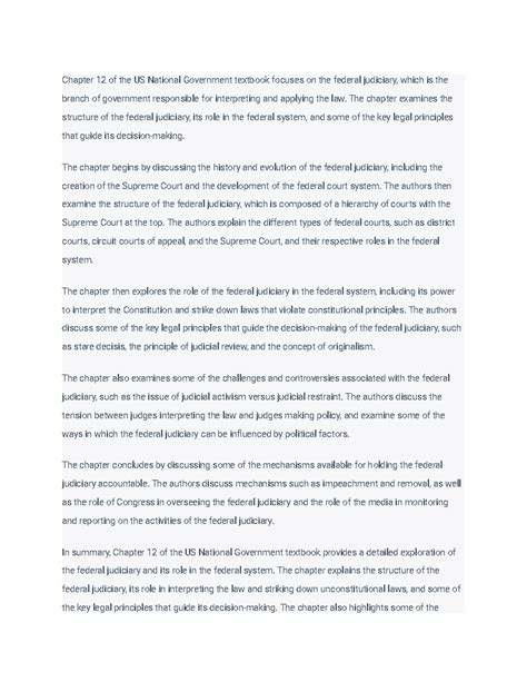 US National Government (16) - Chapter 12 of the US National Government