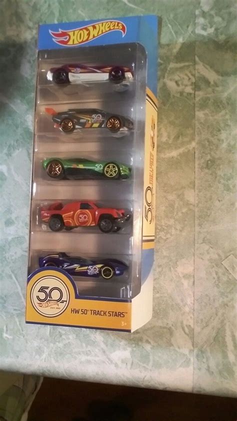 Hotwheels 50th hotwheels track stars 5 pack... | Hot wheels track, Hot ...