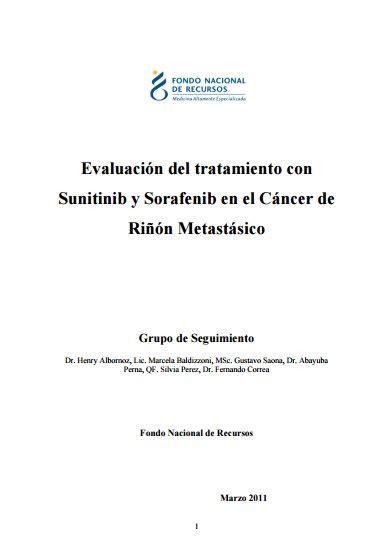 Evaluación del tratamiento con Sunitinib y Sorafenib en el Cáncer de