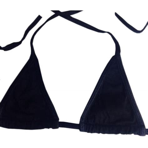 Women S Sexy Halterneck Top Micro Bikini Charming Bra And G String Set Black Cp Jomvypb