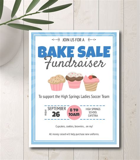 Bake Sale Fundraiser Flyer Template Bake Sale Event | Etsy