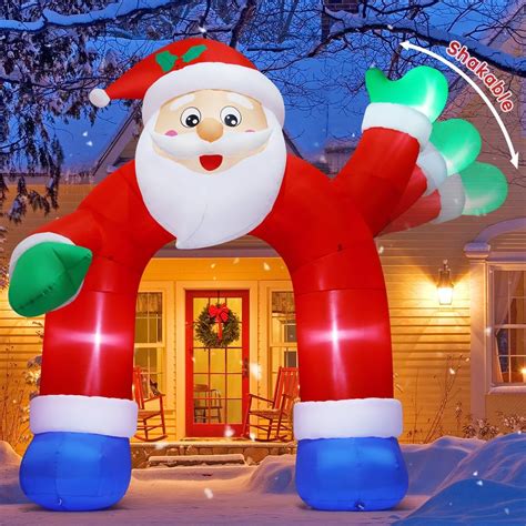 Amazon Comin Ft Christmas Inflatable Santa Claus Arch Outdoor