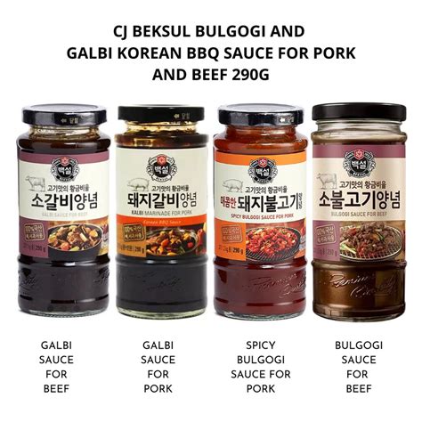 Cj Beksul Bulgogi And Galbi Korean Bbq Sauce For Pork And Beef G