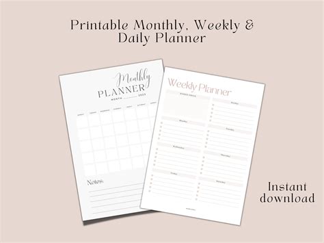 Printable Monthly Planner 2023, Printable Daily Planner, Printable ...