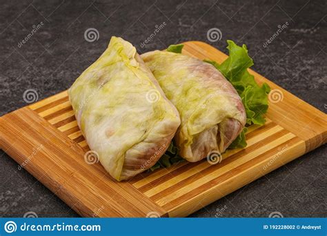 Homemade Raw Stuffed Cabbage With Meat Stock Photo Image Of Dinner