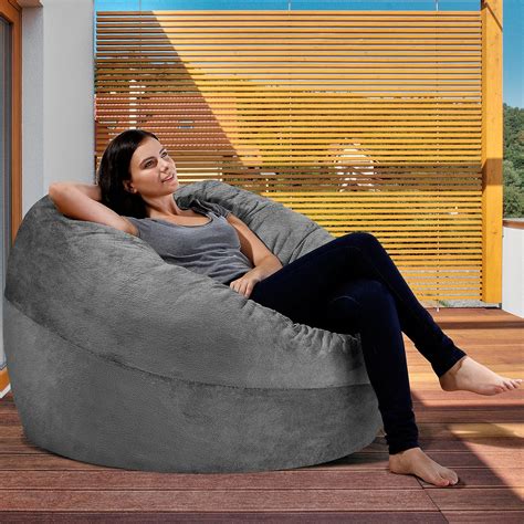 fluffsac Bean Bag XXL 90 cm for Adults and Children - with Memory Foam