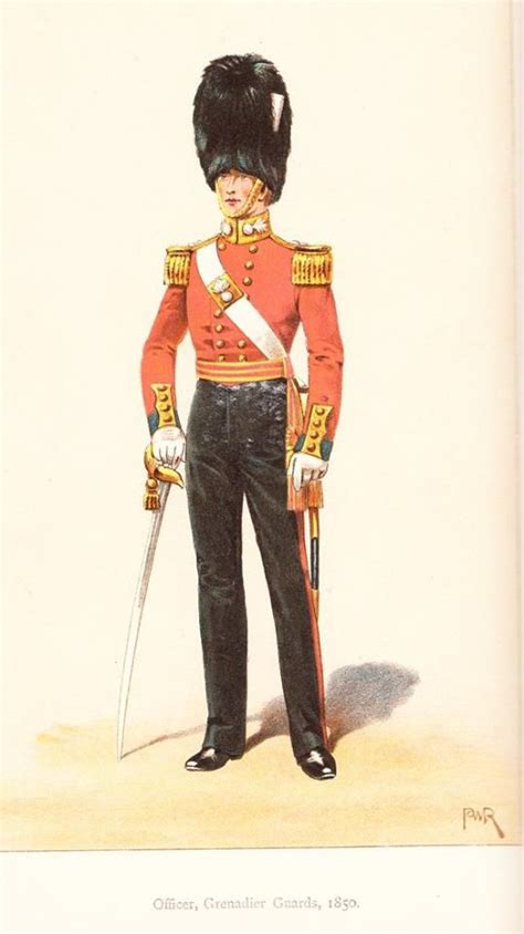 British Grenadier Guards Officer 1850 From The Records And Badges