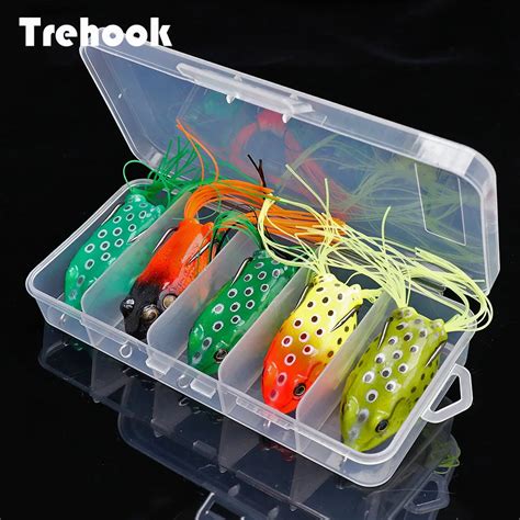 Trehook Se Uelos De Pesca De Silicona Set De Unids Caja Ray Frog