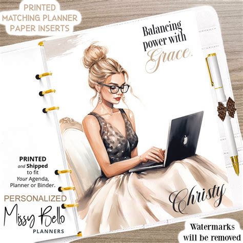 Personalized Business Boss Babe Agenda Dashboard Or Cover Set For Your Planner Agenda PM MM