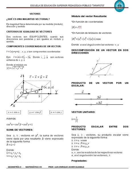 Vectores Unitarios | PDF | Vector Euclidiano | Geometría algebraica 