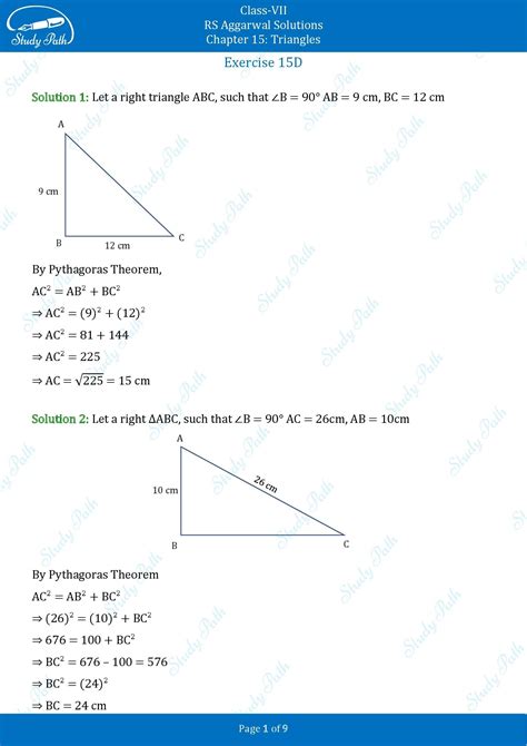 RS Aggarwal Solutions Class 7 Chapter 15 Triangles – Study Path