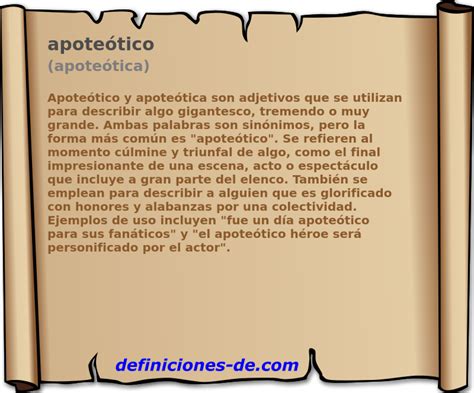 O Que Significa Apoteótica - Significado de «apoteótico (apoteótica)»