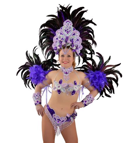 Samba Brazilian Purple Rio Carnival Samba Dance Costume Bikini Show Girl Feathers Custom Made