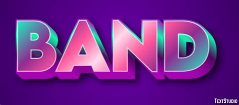 band purple green  pink  text effect generator