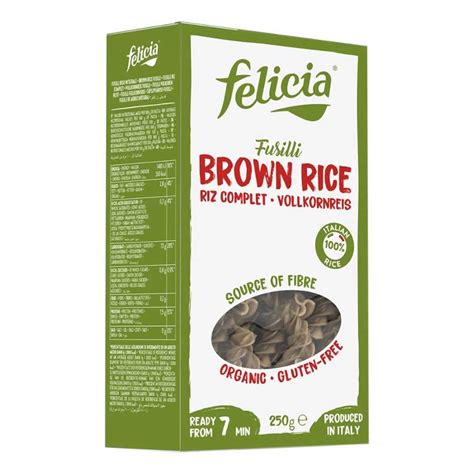 Felicia Bio Vollkorn Reis Fusilli 250 G Bio Glutenfrei Vegan