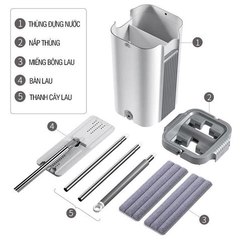 [20] Bộ Cây Lau Nhà GOSO Plus L vải lau sợ thuỷ tinh ( 2 miếng thay )