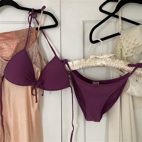 Purple Bodyglove Bikini Padded Top With String Tie Depop