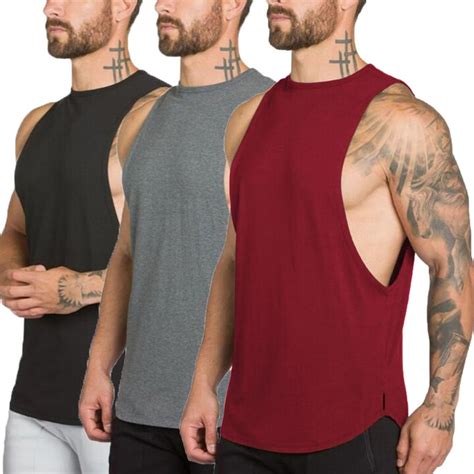 Zuevi Mens Cut Off Shirts Muscular Cut Open Sides Bodybuilding Tank