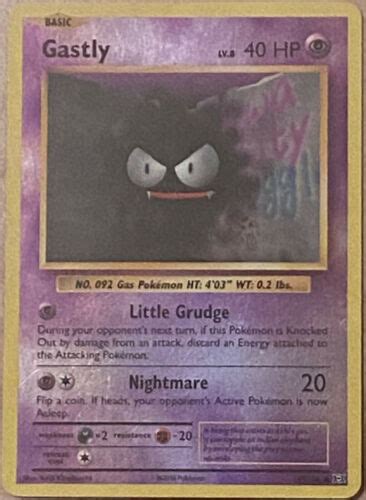 Pokemon 2016 Gastly 47 108 Reverse Holo XY Evolutions Card EBay