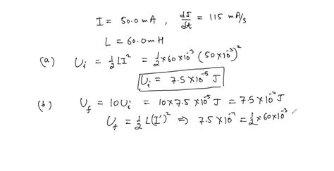 SOLVED II At A Given Instant The Current Through An Inductor Is 50 0