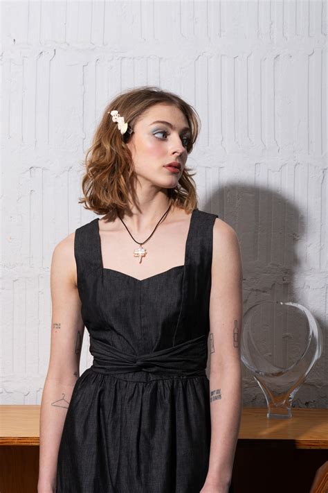 Bustier black denim dress Iris – Eve Lavoie - Designer