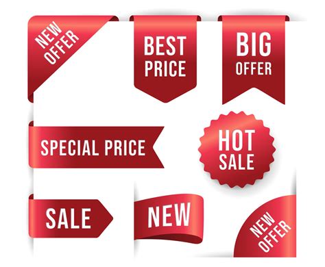 Collection Of Red Promotion Labels Vector Art & Graphics | freevector.com