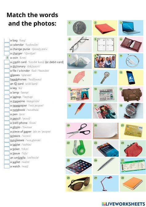 everyday objects eng   exercise   worksheets