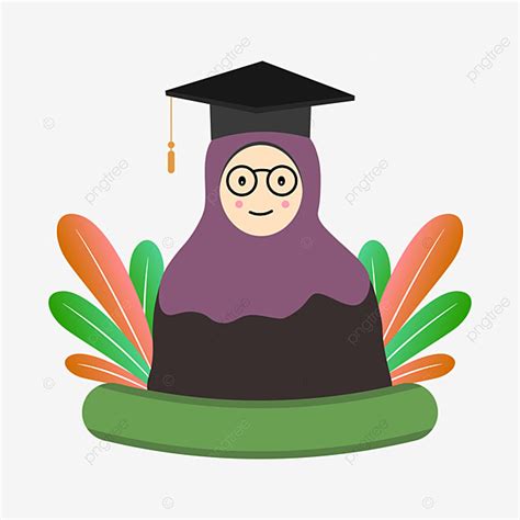 Muslim Graduate Clipart Part Illustration Transparent Background PNG