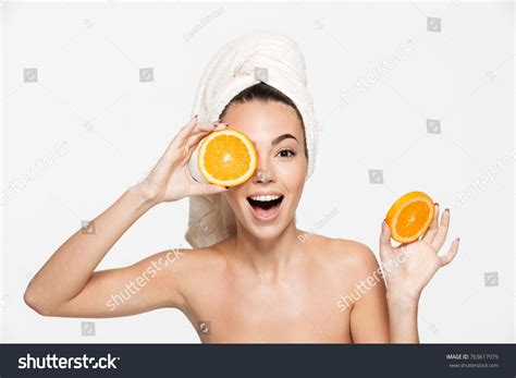 Beauty Portrait Joyful Attractive Half Naked Stock Photo Shutterstock