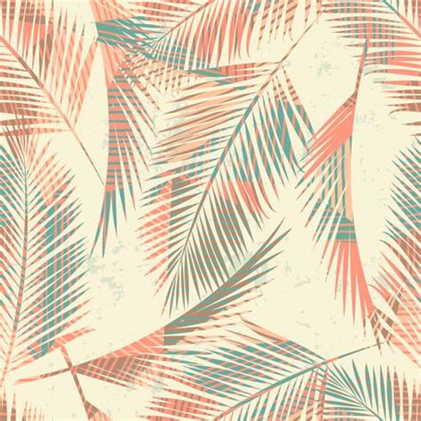 Seamless Exotic Pattern With Tropical Plants And Geometric Background