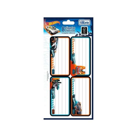 Etiqueta Escolar Adesiva Licenciada Un Hot Wheels