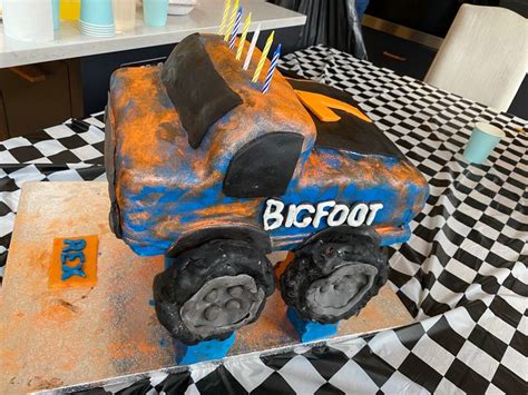 Monster Truck Cake Bigfoot Hot Wheels Birthday Boy Hot Wheels Birthday Monster Truck Cake
