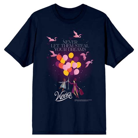 Wonka 2023 Never Let Them Steal Your Dreams Crew Neck Short Sleeve Navy