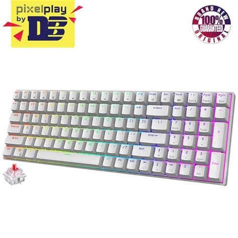 Royal Kludge Rk Pro Tri Mode Rgb Keys Hot Swappable Mechanical Keyboard White Red Switch