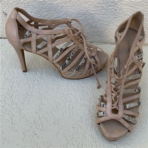 ANTONIO MELANI Shoes Antonio Melani Nude And Snake Skin Pumps Poshmark