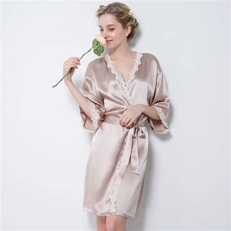 Womens 100 Pure Mulberry Silk Robe Luxury Pajama Robes Sexy Nightwear